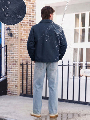 TACVASEN Navy Men's Heavy Duty Canvas Work Jacket | Rugged Industrial Coat