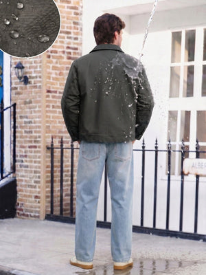 TACVASEN Dark Grey Men's Heavy Duty Canvas Work Jacket | Rugged Industrial Coat
