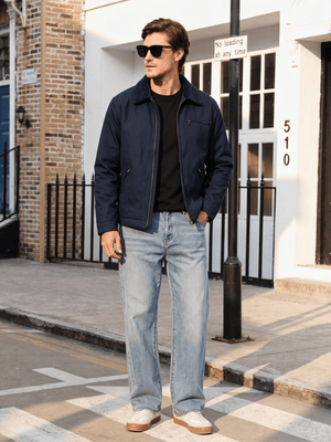 TACVASEN Navy Men's Heavy Duty Canvas Work Jacket | Rugged Industrial Coat