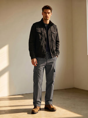 TACVASEN Dark Grey Men's Heavy Duty Multi - Pocket Straight Fit Cargo Pants
