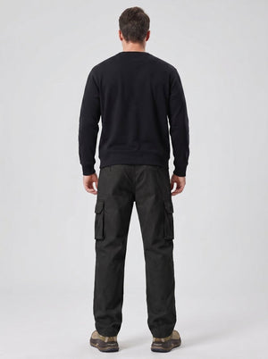TACVASEN Black Men's Heavy Duty Multi - Pocket Straight Fit Cargo Pants