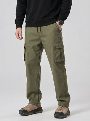 TACVASEN Army Green Men's Heavy Duty Multi - Pocket Straight Fit Cargo Pants