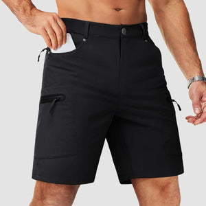 TACVASEN Black Men's Hiking Cargo Shorts 10 Inch Lightweight Outdoor Work Travel Shorts