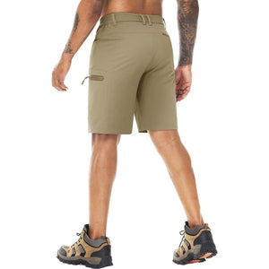 TACVASEN Khaki Men's Hiking Cargo Shorts 10 Inch Lightweight Outdoor Work Travel Shorts