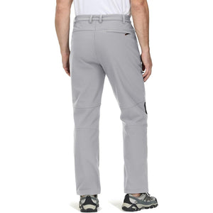 TACVASEN Khaki Men's Fleece Lined Windproof Water Resistant Ski Pants