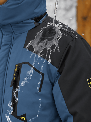 TACVASEN Denim Blue Mens Hiking Insulated Fleece Lined Winter Snow Jacket