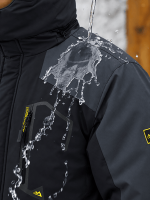 TACVASEN Grey Black Mens Hiking Insulated Fleece Lined Winter Snow Jacket
