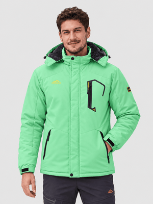 TACVASEN Mint Green Mens Hiking Insulated Fleece Lined Winter Snow Jacket