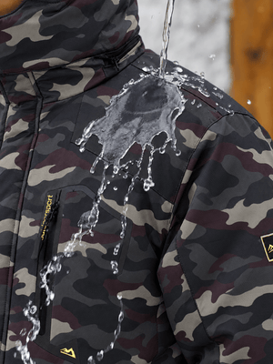 TACVASEN ArmyGreen Camouflage Mens Hiking Insulated Fleece Lined Winter Snow Jacket