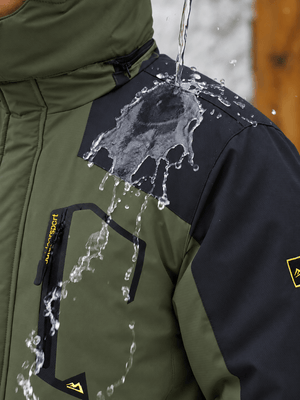 TACVASEN Army Green Mens Hiking Insulated Fleece Lined Winter Snow Jacket
