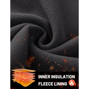 TACVASEN Black Hiking Water Resistant Combat Fleece Lined Pants