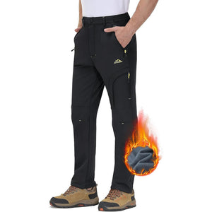 TACVASEN Black Insulated Fleece Lined Outdoor Snow Pants