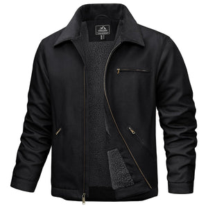 TACVASEN Black Men's Insulated Duck Canvas Heavy Duty Work Jacket