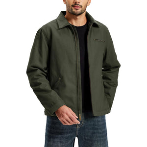 TACVASEN Army Green Men's Insulated Duck Canvas Heavy Duty Work Jacket