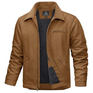 TACVASEN Brown Men's Insulated Duck Canvas Heavy Duty Work Jacket