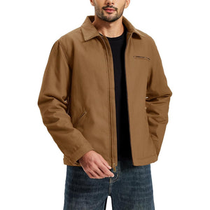TACVASEN Brown Men's Insulated Duck Canvas Heavy Duty Work Jacket