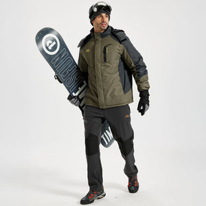TACVASEN Army Green Insulated Winter Snowboard Ski Parka Jacket