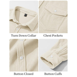 Men's Corduroy Jacket Casual Lightweight Shirt Jacket - B23M2024