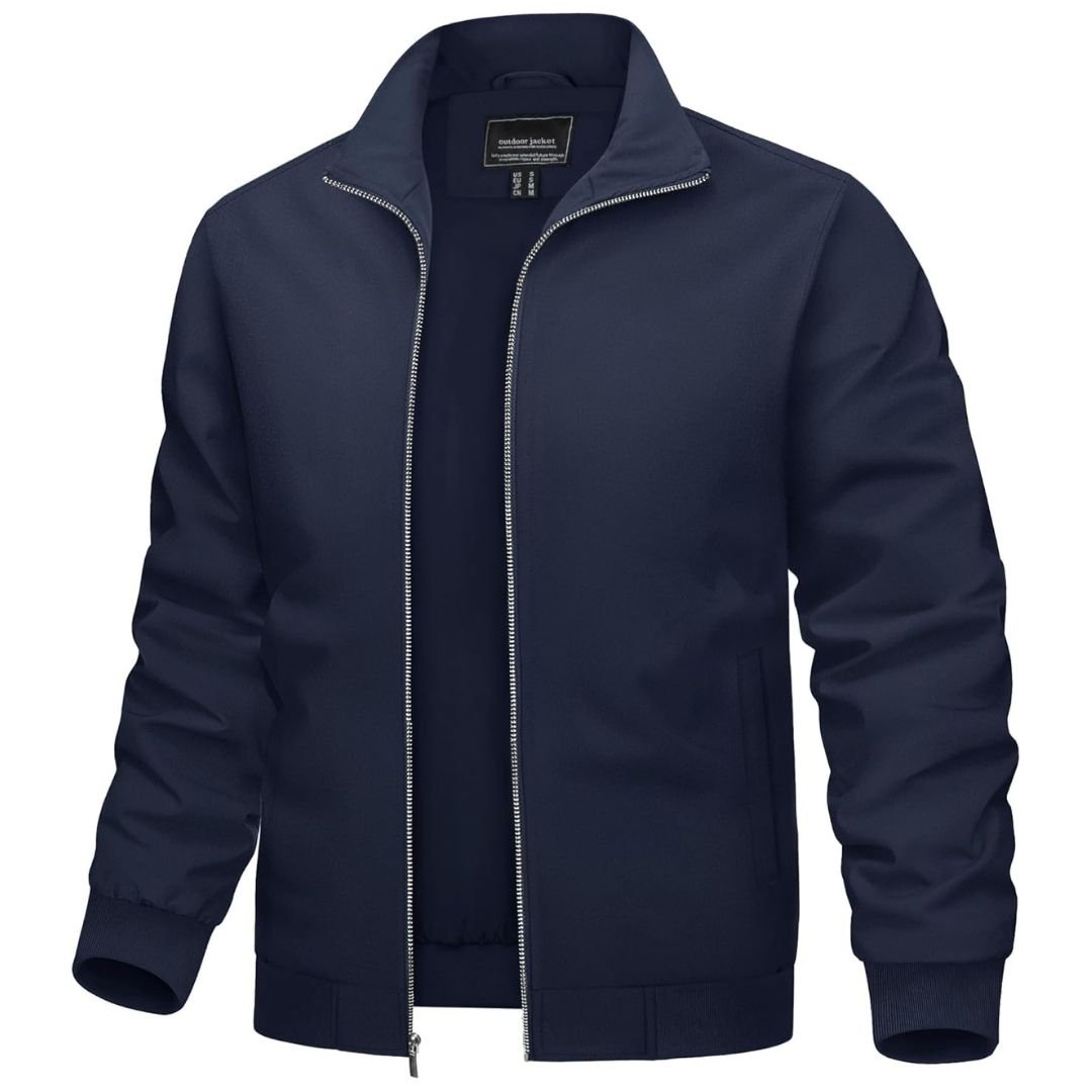 TACVASEN Navy Men's Lightweight Casual Bomber Jacket