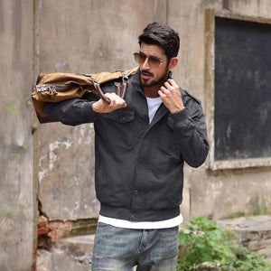 TACVASEN Dark Grey Men's Lightweight Casual Cotton Cargo Jacket