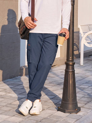 TACVASEN Navy Men's Lightweight Casual Waterproof Cargo Sweatpants