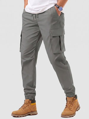 TACVASEN Light Grey Men's Lightweight Casual Waterproof Cargo Sweatpants