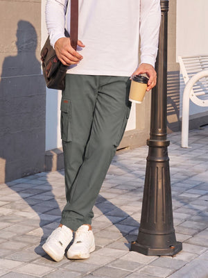 TACVASEN Dark Grey Men's Lightweight Casual Waterproof Cargo Sweatpants