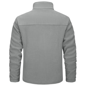 TACVASEN Light Grey Lightweight Polar Fleece Jacket for Hiking