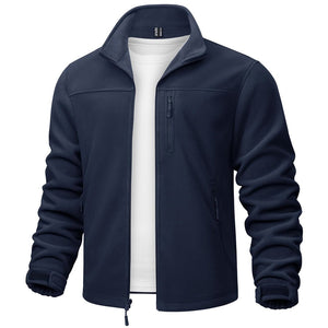 TACVASEN Navy Lightweight Polar Fleece Jacket for Hiking