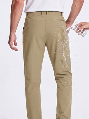 TACVASEN Khaki Men's Lightweight Quick Dry Ripstop Water Resistant Hiking Pants