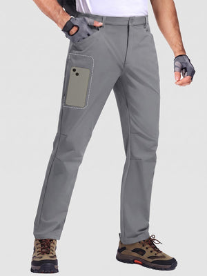 TACVASEN Light Grey Men's Lightweight Quick Dry Ripstop Water Resistant Hiking Pants