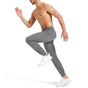 TACVASEN Light Grey Lightweight Quick Dry Sweat Pants for Hiking