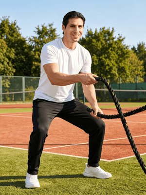 TACVASEN Black Men's Lightweight Sweatpants Mesh Athletic Jogger