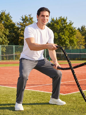 TACVASEN London Grey Men's Lightweight Sweatpants Mesh Athletic Jogger