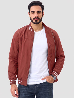 TACVASEN Orange Red Men's Lightweight Water Resistant Bomber Jacket