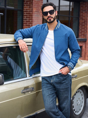 TACVASEN Royal Blue Men's Lightweight Water Resistant Bomber Jacket
