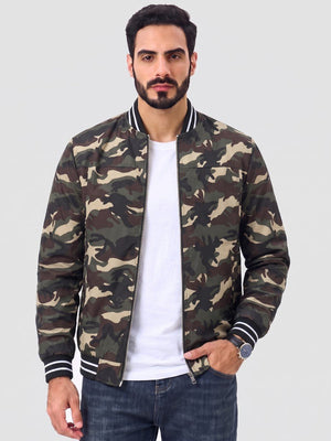 TACVASEN Army Green Camouflage Men's Lightweight Water Resistant Bomber Jacket