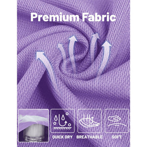 TACVASEN Light Purple Long Sleeve Quick Dry Tactical Performance Polo Shirt