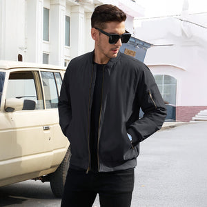 TACVASEN Khaki Vintage Bomber Jacket Padded Lined Coat
