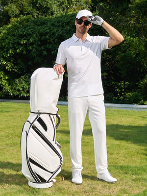 TACVASEN White Men's Moisture Wicking Golf Quick Dry Polo Shirts