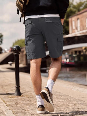 TACVASEN Dark Grey Mens Outdoor Hiking Cotton Cargo Shorts