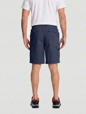 TACVASEN Navy Mens Outdoor Hiking Cotton Cargo Shorts