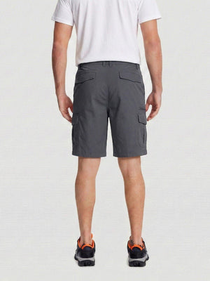 TACVASEN Dark Grey Mens Outdoor Hiking Cotton Cargo Shorts