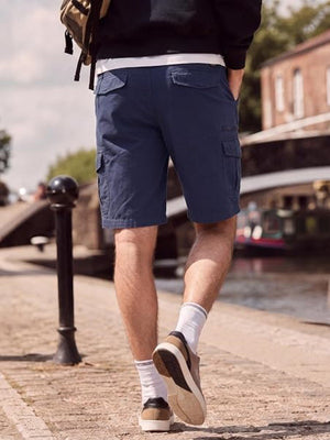 TACVASEN Navy Mens Outdoor Hiking Cotton Cargo Shorts