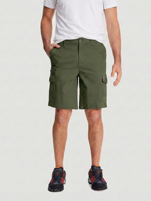TACVASEN Army Green Mens Outdoor Hiking Cotton Cargo Shorts