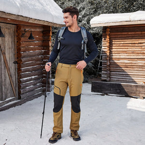 TACVASEN Black Men's Outdoor Water Repellent Soft Shell Pants