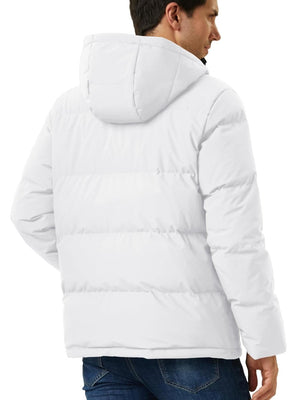 TACVASEN White Men's Puffer Jacket Hooded Down Jacket