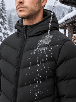 TACVASEN Black/Dark Grey Men's Puffer Sherpa Lined Winter Jacket