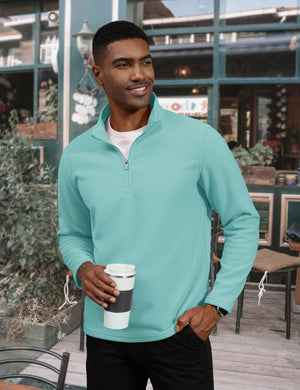 TACVASEN Grey Green Men's Pullover Workout Fleece 1/4 Zip Uncw Vintage Sweatshirts