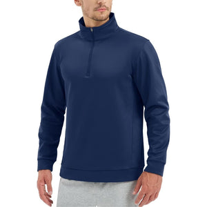 TACVASEN Navy Men's Quarter Zip Pullover Sweatshirts Lightweight Fleece Lined